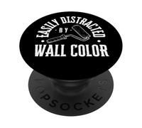 Facilement distrait par la Couleur des Murs Peintre de Maison drôle PopSockets PopGrip Adhésif