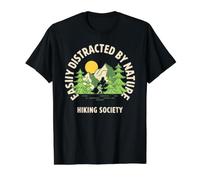 Facilement distrait par la Nature Hiking Society Trail Hiker Lover T-Shirt Graphique avec Valeur