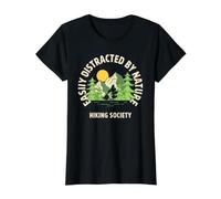Facilement distrait par la Nature Hiking Society Trail Hiker Lover T-Shirt Graphique avec Valeur
