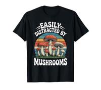 Facilement distrait par Le Chasseur de mycologie des Champignons T-Shirt