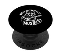Facilement distrait par Le Lecteur de Guitare en Forme de Raton Laveur PopSockets PopGrip Adhésif