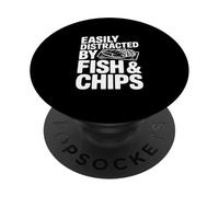 Facilement distrait par Les Amateurs de Nourriture Amusante Fish and Chips PopSockets PopGrip Adhésif