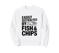 Facilement distrait par Les Amateurs de Nourriture Amusante Fish and Chips Sweatshirt