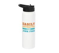 Facilement distrait par les amateurs de restauration rapide drôle de malbouffe Stainless Steel Insulated Water Bottle