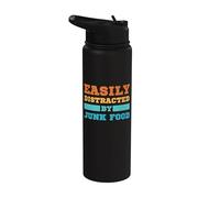 Facilement distrait par les amateurs de restauration rapide drôle de malbouffe Stainless Steel Insulated Water Bottle
