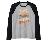 Facilement distrait par Les Anciennes camionnettes Vintage Classique Manche Raglan