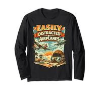 Facilement distrait par Les Avions, Les Pilotes d'aviation, Les Hommes d'aviation Manche Longue