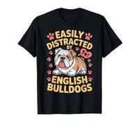 Facilement distrait par Les bouledogues Anglais - Adorable Amateur de Bouledogue T-Shirt