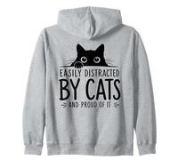 Facilement Distrait par Les Chats Et Fier De l'art Drôle De Sweat à Capuche