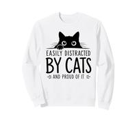 Facilement Distrait par Les Chats Et Fier De l'art Drôle De Sweatshirt