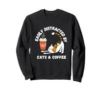 Facilement distrait par Les Chats et Le café Sweatshirt