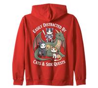 Facilement distrait par Les Chats et Les quêtes Secondaires Gamer Cat Dragon Sweat à Capuche