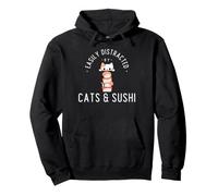 Facilement distrait par Les Chats et Les sushis Sweat à Capuche