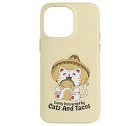 Facilement Distrait par Les Chats et Les Tacos Coque pour iPhone 14 Pro Max