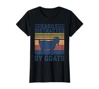 Facilement distrait par Les chèvres rétro Vintage drôle Amateur de chèvre T-Shirt Graphique avec Valeur