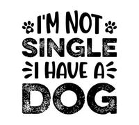 facilement distrait par les chiens je ne suis pas célibataire j'ai un chien typographie Stickers muraux 67.2x73.9cm Décoration de magasin Noir