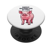 Facilement distrait par Les cochons PopSockets PopGrip Adhésif