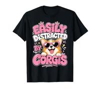 Facilement distrait par Les Corgis - Corgi drôle d'amoureux T-Shirt Graphique avec Valeur
