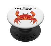 Facilement distrait par Les crabes et Les Plantes PopSockets PopGrip Adhésif