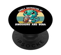 Facilement distrait par Les Dinosaures et Boba Filles garçons PopSockets PopGrip Adhésif