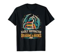 Facilement distrait par Les Dragons et Les Livres T-Shirt