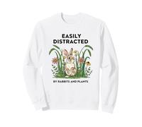 Facilement distrait par Les Lapins et Les Plantes Sweatshirt