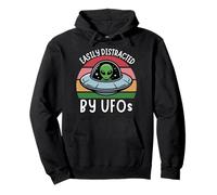 Facilement distrait par Les OVNIS, OVNI drôle distrait par Les extraterrestres Sweat à Capuche