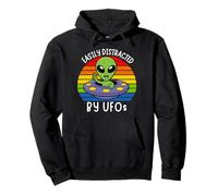 Facilement distrait par Les OVNIS, OVNI drôle distrait par Les extraterrestres Sweat à Capuche