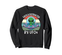 Facilement distrait par Les OVNIS, OVNI drôle distrait par Les extraterrestres Sweatshirt