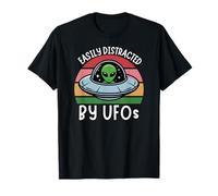 Facilement distrait par Les OVNIS, OVNI drôle distrait par Les extraterrestres T-Shirt