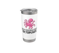 Facilement distrait par les pieuvres drôles de pieuvre Gobelet isotherme en acier inoxydable double paroi