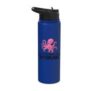 Facilement distrait par les pieuvres drôles de pieuvre Stainless Steel Insulated Water Bottle