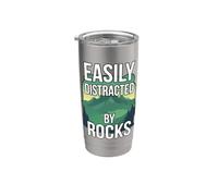 Facilement distrait par les rochers géologue Mountain Rockhounding Gobelet isotherme en acier inoxydable double paroi