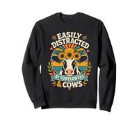 Facilement distrait par Les tournesols et Les Vaches Sweatshirt
