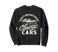 Facilement distrait par Les Voitures Classiques - Racing Muscle Car Guy Sweatshirt