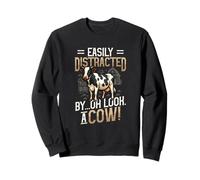 Facilement distrait par Oh Look A Cow Funny FarmAnimal Sweatshirt