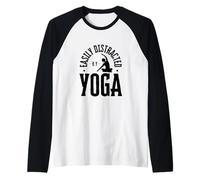Facilement distrait par Un Professeur de Yoga Amusant Manche Raglan