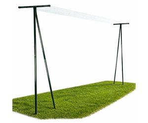 FACILITYS Lot de 2 Poteaux d'Étendage Extérieur en Acier Laqué - Support Corde à Linge Jardin - Séchoir à Linge Extérieur Robuste et Durable