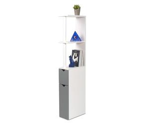 FACILITYS Meuble WC Effet Bois avec 2 Portes Grises