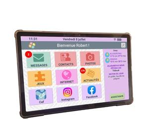 FACILOTAB XXL Classic - Tablette Senior - Simple et Intuitive, Idéal pour Personne Âgée - Très Grand Ecran Tactile Adapté - Camera Avant et Arrière - Connexion WiFi - 256 Go - Android 15 - L8