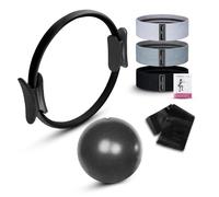 facity Kit Pilates Maison - Ensemble Pilate Ring - Mini Yoga Ball - 3 Bande de Resistance Musculation Maison - Elastique Sport - Gym Equipment