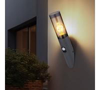 Fackelleuchte Applique Murale IP44 Détecteur de Mouvement Inox Couleurs Fumées