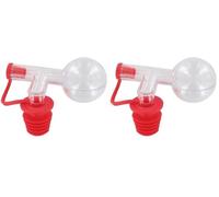 Fackelmann 004032 Doseur à Alcool, Boule pour Dosage d'alcool, Bec doseur pour Bouteille, Bouchon doseur 2,5 ouchon verseur, Plastique, Rouge, 9 x 7 cm (Lot de 2)