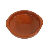 Fackelmann 1 Pot en Terre Cuite Traditionnelle Rustique en céramique, Convient pour Les cuisinières à gaz, électriques, Micro-Ondes et Four, Couleur Naturelle, diamètre 18 cm, Bord 4,5 cm.