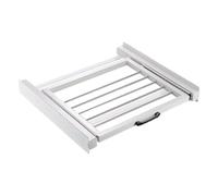 Fackelmann 129750 Kit de superposition lave-linge sèche-linge coulissant, Cadre Intermédiaire pour Lave-linge et Sèche-linge, Acier laminé à froid, aluminium, Blanc, 60 x 54 x 7.5cm