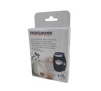 Fackelmann 129950 Pastilles Détartrantes pour Machines à Café, entretien Tassimo, Acide Sulfamique, Sulfate de Sodium, Carbonate de Sodium, Acide Adipique et Bicarbonate de Sodium, Blanc, 9 x 2,8 cm
