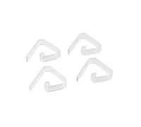 Fackelmann 14461 Lot De 4 Pinces À Nappe Extérieure, Pince Nappe Ajustable, Pince Nappe, Attache Nappe, Plastique, Blanc, Transparent, 5,5 Cm