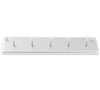 Fackelmann 16136 Barre de 5 Crochets Plastique Argent 20 x 4 x 3 cm