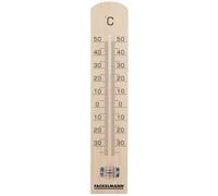 Fackelmann 16364 Thermomètre bois, thermomètre intérieur, extérieur, mural, Bois, 25 cm