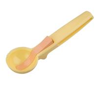 Fackelmann 17043 Cuillère à glaces avec fonction éjection, cornet de glace, plastique, Jaune/Orange - Plastique, 18,5 cm